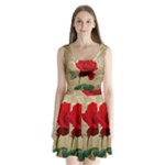 Red Rose Art Split Back Mini Dress 