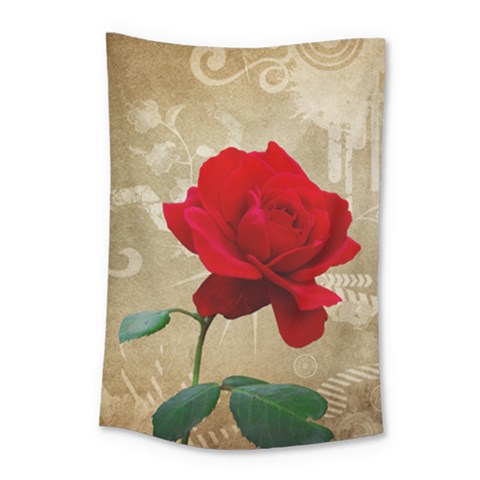 Red Rose Art Small Tapestry from ArtsNow.com