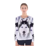 Wolf Moon Mountains Women s Long Sleeve Tee