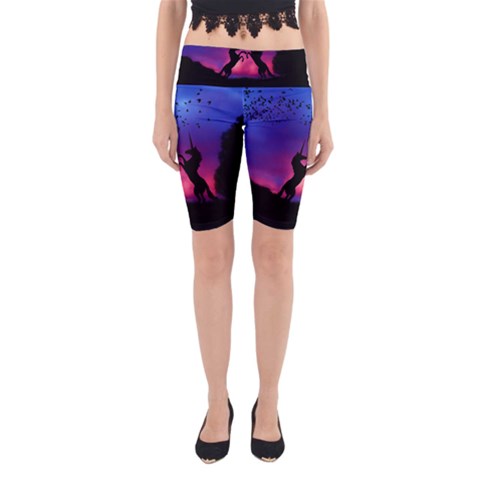 Unicorn Sunset Yoga Cropped Leggings from ArtsNow.com