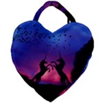 Unicorn Sunset Giant Heart Shaped Tote