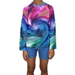 Water Paint Kids  Long Sleeve Swimwear