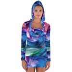 Water Paint Long Sleeve Hooded T-shirt