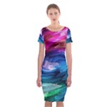 Water Paint Classic Short Sleeve Midi Dress