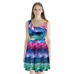 Water Paint Split Back Mini Dress 