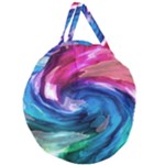 Water Paint Giant Round Zipper Tote