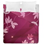 Pink Flower Art Duvet Cover Double Side (Queen Size)