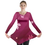 Pink Flower Art Long Sleeve Tunic 