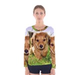 Puppy In Grass Women s Long Sleeve Tee