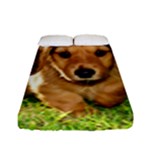 Puppy In Grass Fitted Sheet (Full/ Double Size)