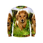 Puppy In Grass Kids  Sweatshirt