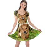 Puppy In Grass Cap Sleeve Dress