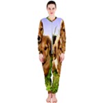 Puppy In Grass OnePiece Jumpsuit (Ladies)