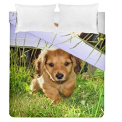 Puppy In Grass Duvet Cover Double Side (Queen Size) from ArtsNow.com