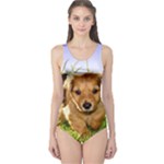 Puppy In Grass One Piece Swimsuit