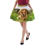 Puppy In Grass A-Line Pocket Skirt