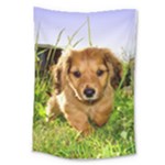 Puppy In Grass Large Tapestry