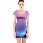 Purple Blue Wave Short Sleeve Bodycon Dress