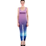 Purple Blue Wave One Piece Catsuit