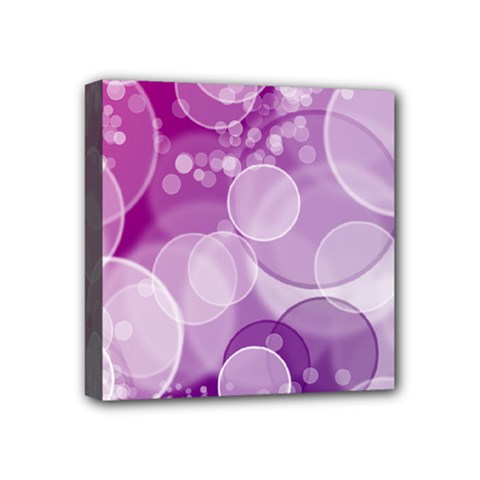 Purple Bubble Art Mini Canvas 4  x 4  (Stretched) from ArtsNow.com