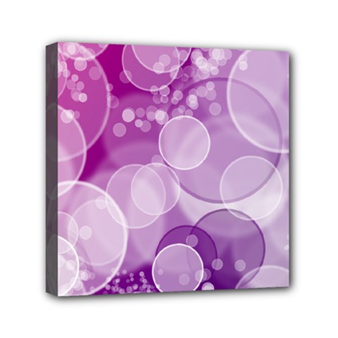 Purple Bubble Art Mini Canvas 6  x 6  (Stretched) from ArtsNow.com