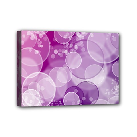 Purple Bubble Art Mini Canvas 7  x 5  (Stretched) from ArtsNow.com