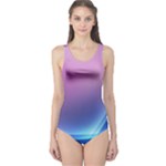 Purple Blue Wave One Piece Swimsuit