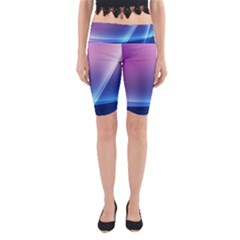 Purple Blue Wave Yoga Cropped Leggings from ArtsNow.com