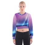 Purple Blue Wave Cropped Sweatshirt