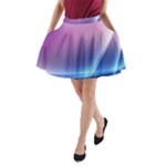 Purple Blue Wave A-Line Pocket Skirt