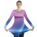 Purple Blue Wave Long Sleeve Tunic 