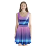 Purple Blue Wave Split Back Mini Dress 