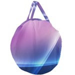 Purple Blue Wave Giant Round Zipper Tote