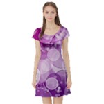 Purple Bubble Art Short Sleeve Skater Dress