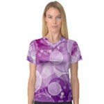 Purple Bubble Art V-Neck Sport Mesh Tee