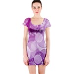 Purple Bubble Art Short Sleeve Bodycon Dress