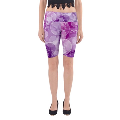 Purple Bubble Art Yoga Cropped Leggings from ArtsNow.com