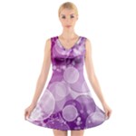 Purple Bubble Art V-Neck Sleeveless Dress