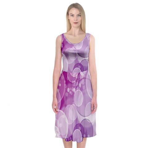 Purple Bubble Art Midi Sleeveless Dress from ArtsNow.com