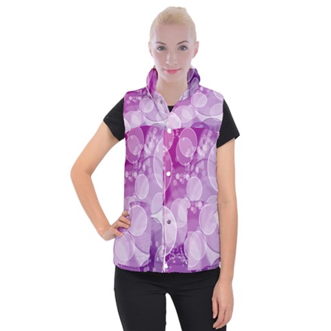 Purple Bubble Art Women s Button Up Vest from ArtsNow.com