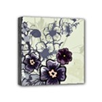 Purple Flower Art Mini Canvas 4  x 4  (Stretched)