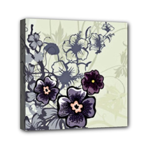 Purple Flower Art Mini Canvas 6  x 6  (Stretched) from ArtsNow.com