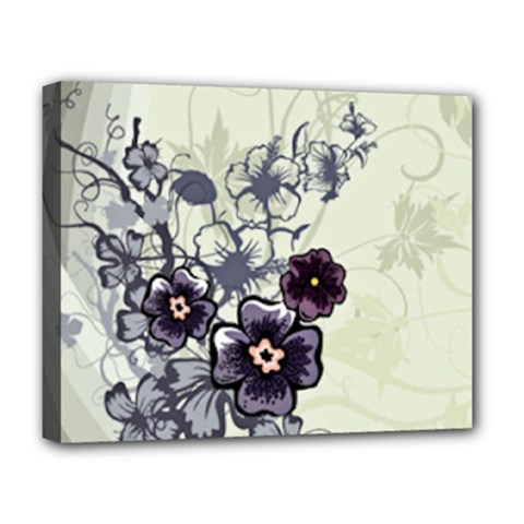 Purple Flower Art Deluxe Canvas 20  x 16  (Stretched) from ArtsNow.com