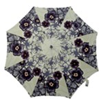 Purple Flower Art Hook Handle Umbrella (Medium)