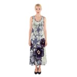 Purple Flower Art Sleeveless Maxi Dress