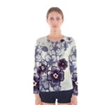 Purple Flower Art Women s Long Sleeve Tee