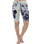 Purple Flower Art Cropped Leggings 