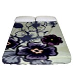 Purple Flower Art Fitted Sheet (King Size)