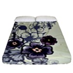 Purple Flower Art Fitted Sheet (California King Size)