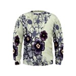 Purple Flower Art Kids  Sweatshirt